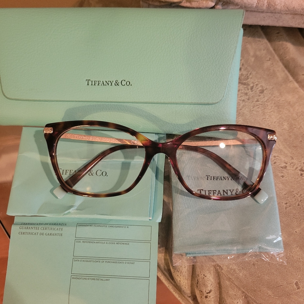 Tiffany & Co TF2194 Perscription Frames Only Havanah Gold Luxury Designer #95 - Picture 5 of 16